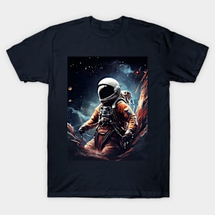 Spaceship Illustration: Multicolor Artwork T-Shirt